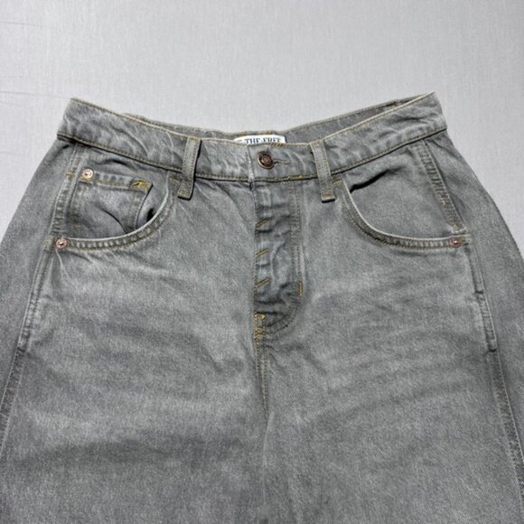 We The Free Lucky You Mid Rise Barrel Jeans Womens 26 Gray High Rise Pants - Picture 5 of 16
